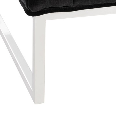 Olivya Black Velvet and Wood Contemporary Accent Chair