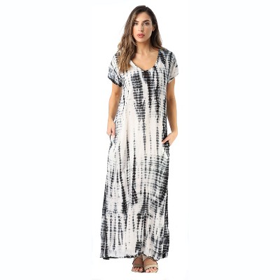 Riviera Sun Casual Short Sleeve Maxi Dress with Side Slit 21771-CHR-L