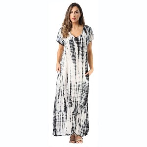 Riviera Sun Casual Short Sleeve Maxi Dress with Side Slit 21771-CHR-L - 1 of 3