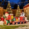 TopComfy Decorative Holiday Scene Props Inflatable Christmas Train with Santa Snowman Penguin for Yard Decor, Red, 13.79"*10.64"*6.3" - 2 of 4