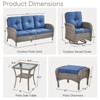 Outdoor 3-Seat Sofa Swivel Chair Table with Ottomans - 2 of 4