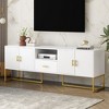 CAVINAS Modern TV Stands and Consoles, Modern TV Stand for TV up to 70 Inches, TV Cabinet with 1 Drawer, 2 Cabinets and Metal Legs - 2 of 4