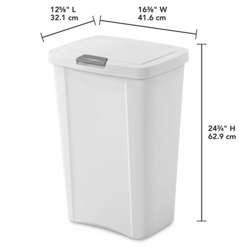 Sterilite 13 Gallon TouchTop Wastebasket with Titanium Latch, 5 of 7
