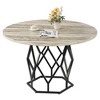 47-Inch Round Wood Dining Table with Rust-Proof Metal Base, Stable Streamlined Design for 4-6 People - 3 of 4