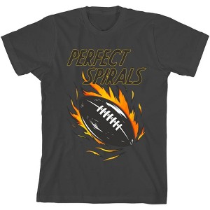 "Perfect Spirals" Flaming Football Youth Short Sleeve Tee - 1 of 2