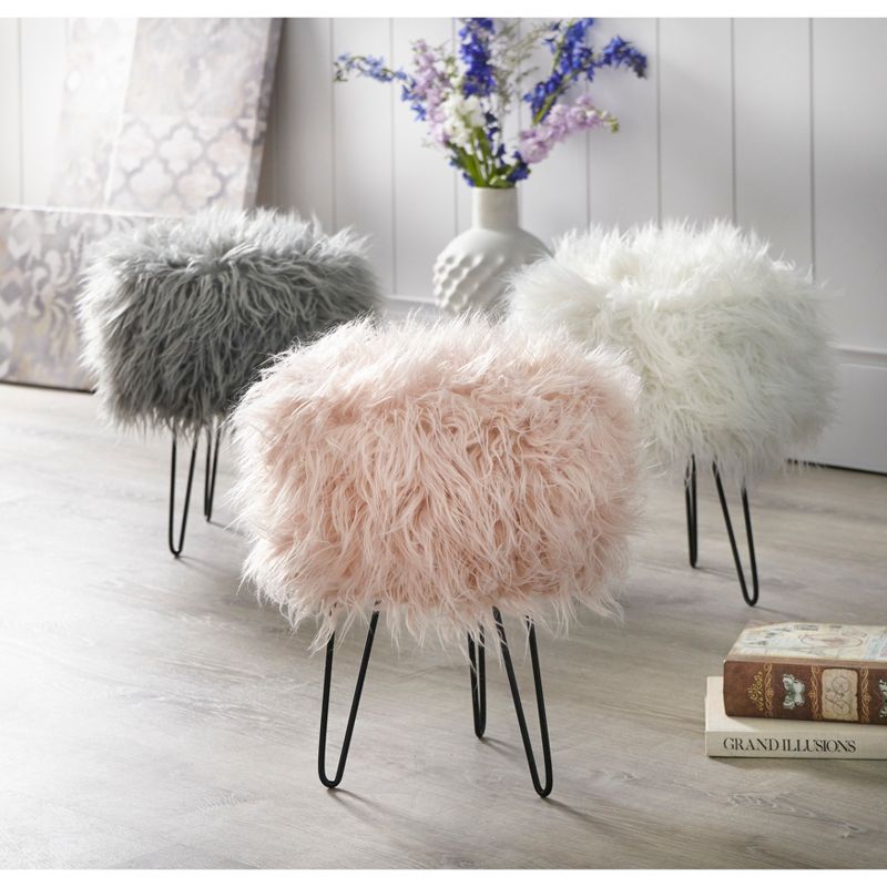 Patrice Faux Fur Stool - Buylateral, 4 of 5