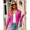 Womens Lightweight Knit Cardigan V Neck Long Sleeve Front Button Down Elegant Shrugs - 2 of 4