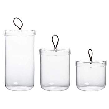 Whole Housewares Premium Glass Apothecary Jars for Cotton with Handle