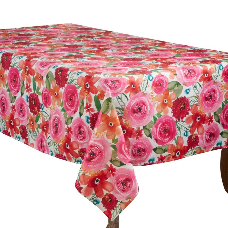 Saro Lifestyle Large Floral Print Tablecloth, 1 of 5
