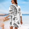 Women's Green/Pink Paisley V-Neck Mini Beach Dress - Cupshe - 4 of 4