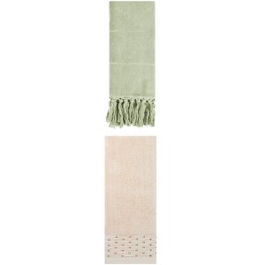 REGALWOVEN 2 Packs Solid Cotton Absorbent Soft Bathroom Hand Towel 14" x 30" - 1 of 4