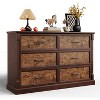 6 Drawer Dresser, Farmhouse Large Double Chest of Drawers with Metal Handles - 4 of 4