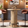 Lantine 39.4" H Round Bar Table, Wood Bistro Pub Table with Metal Ring Footrest for Dining Cocktail Living Room, Small Space,(Only Table) - 2 of 4