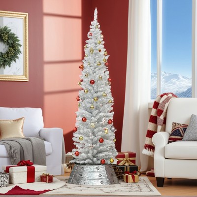 Resenkos 7 foot white Christmas tree with bracket