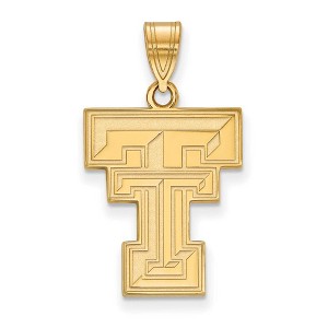 Black Bow Jewelry 14k Yellow Gold Plated Sterling Silver Texas Tech Red Raiders NCAA Large Pendant - 1 of 3