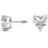 Pompeii3 1Ct Heart Shape Diamond Studs Lab Created 14k White Gold - 3 of 4