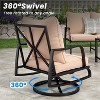Lirago 2 Piece Outdoor Rattan Dining Chairs Set Cushions Rust Proof Metal Frame Waterproof Fabric Patio Poolside 43.3x25.6x35.4in - 3 of 4