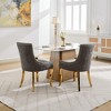 Gulches Gray Chenille Dining Chairs Set of 2 Modern Style with Curved Gold Plated Legs Rivet Trim and Upholstered Comfort for Dining and Lounge - 4 of 4