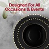 Smarty Had A Party Black w/ Gold Pearl String Round Plastic Tableware Set - 120 Sets - 2 of 3