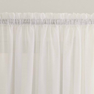 Eggshell Sheer Polyester Rod Pocket French Door Curtain Panel