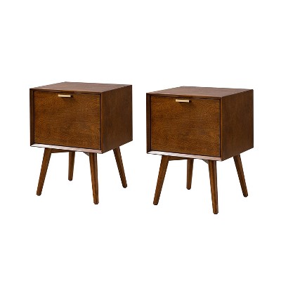 Set of 2 Doris 2 - Drawer Nightstand with  Built-In Outlets | HULALA HOME