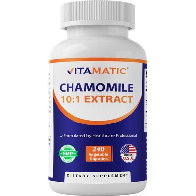 Vitamatic Chamomile 250 mg 10:1 Extract - 240 Veg Capsules - Non-GMO & Gluten Free