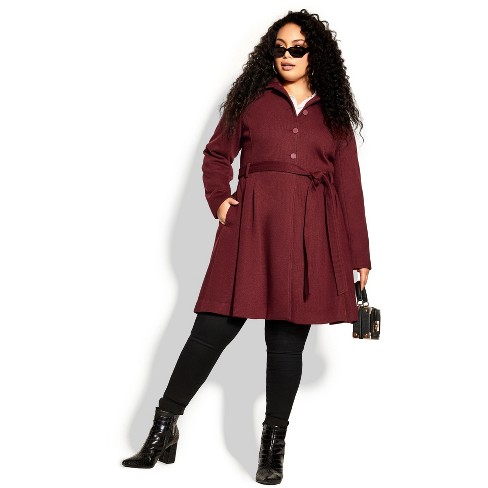 Women's plus size shop red trench coat