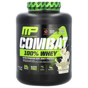 MusclePharm Combat 100% Whey, Banana Milk, 5 lb (2.25 kg) - 1 of 2