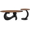NicBex Industrial Nesting Coffee Table Set, 2-Piece Black Oval and Round Side Table Set for Living Room, Large 47.24", Small 19.69" - 4 of 4