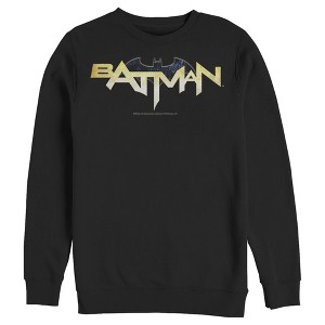 Men's Batman Logo Messy Text Sweatshirt - 1 of 3