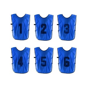 Unique Bargains Team Sports Reversible Numbered Soccer Training Vest 6 Pcs - 1 of 4