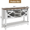 COZONY Farmhouse Console Table with Sliding Barn Doors & Storage Cabinet, Rustic Entryway Table with Adjustable Shelf for Living Room, Hallway, White - 2 of 4
