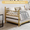 Twin Metal Daybed with Trundle, Sofa Bed Frame, Durable and Heavy Duty Metal Slats, Noise Free,Space-Saving, Living Room, Bedroom, Guest Room - 4 of 4