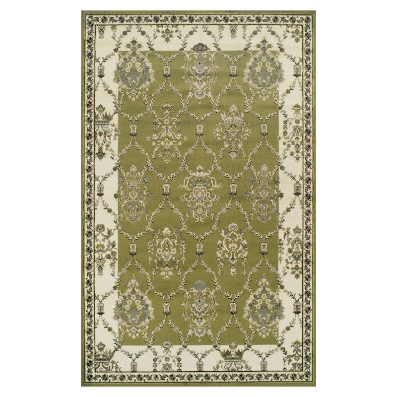Elegant and Timeless Damask Traditional Formal Classic Floral and Vines with Border Indoor Old-World Unique Area or Runner Rug by Blue Nile Mills, 1 of 8