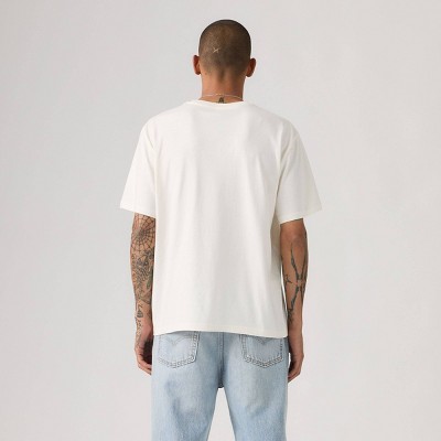 Мужские футболки Levi's Men's Relaxed Fit Short Sleeve T-Shirt - Off-White XL — фото 2