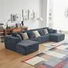 GDFStudio Zanna 143.31'' 4-Seater Modern Reversible Flannel Upholstered U-Shaped Sectional Sofa with Pillows - 3 of 4