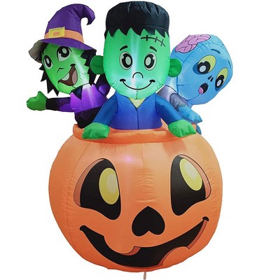 Joiedomi 5 ft Three Characters on Pumpkin Inflatable
