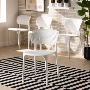 4pc Rae Plastic Stackable Dining Chair Set - Baxton Studio - 1 of 4