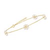 Pure Collection by Ross-Simons 3-3.5mm Cultured Pearl Flower Station Anklet in 14kt Yellow Gold Size 9 - 2 of 4