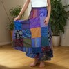 Agan Traders Women's Boho Patch Work Tie Up High Waisted Long Skirt Wrap Cover Up - 4 of 4