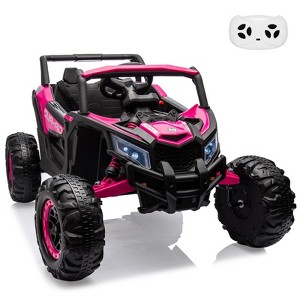 Jojoka 24V Kids Ride On UTV Car, Battery Powered Electric Off-Road Vehicle with Remote Control, 200W Motor, Spring Suspension, USB, Music, Lights - 1 of 4