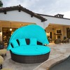 Tangkula Cushioned Patio Rattan Round Daybed w/ Adjustable Table 3 Pillows Turquoise - 2 of 4