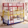 Triple Twin Bunk Bed with Safety Guardrails and Ladder - 2 of 4