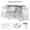 Rolling Kitchen Island Cabinet with Outlet,Kitchen Storage Cart, Mobile Storage Cart with Glass Doors for Kitchen or Dining Room-The Pop Home - 4 of 4
