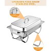 2/4/6-Pack Buffet Set with 8QT Chafing Dishes. Includes folding frames, a serving spoon, and tongs for easy transport and setup at events - 4 of 4