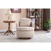 CAVINAS Boucle Swivel Accent Chair with Ergonomic Design and Solid Wood Base, 360-Degree Rotating Comfy Armchair - 4 of 4