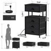WOWLIVE Nightstand with Charging Station and LED Light, 4 Fabric Drawers Black Bedside Table, End Table for Bedroom - 2 of 4