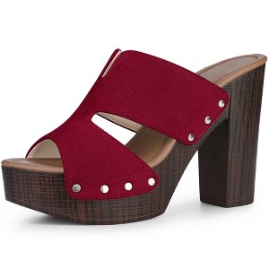 Perphy Women's Platform Slip-on Block High Heels Slides Mule Sandals - 1 of 4