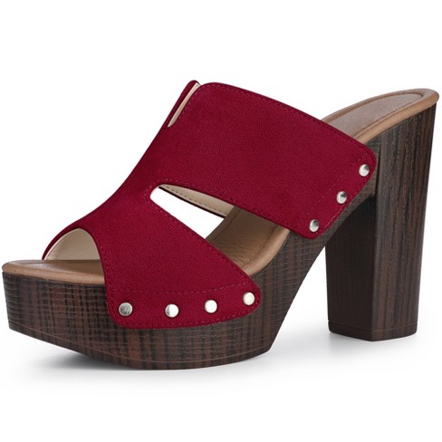 Red block heels on sale target