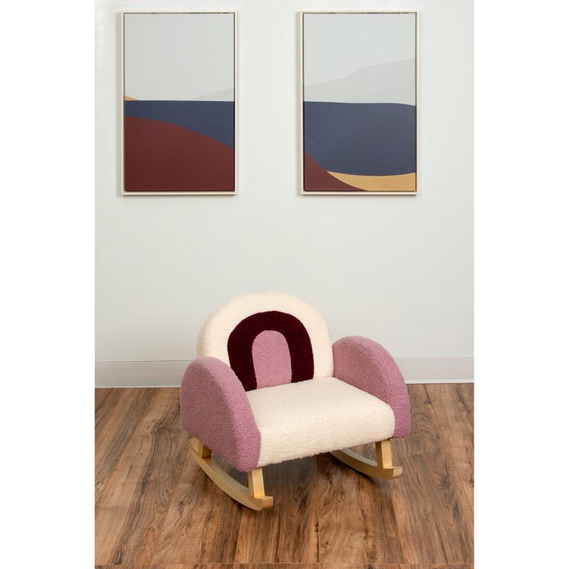 Upholstered Rocking Kids&#39; Chair Purple/White - Gift Mark, 2 of 5